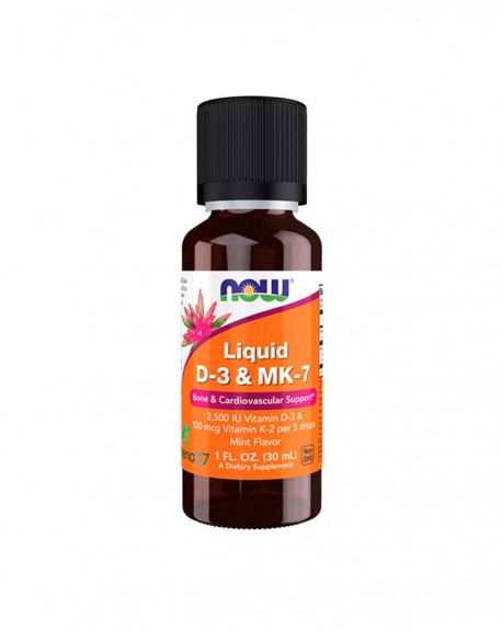 Vitamina D-3 2500 IU + Vitamina MK7 30 ml - Now