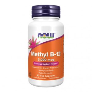 Vitamin B-12 - Methyl B-12 5000 mcg - 90 Cápsulas Vegetais - Now