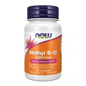 Vitamin B-12 - Methyl B-12 5000 mcg - 60 Comprimidos Mastigaveis - NOW
