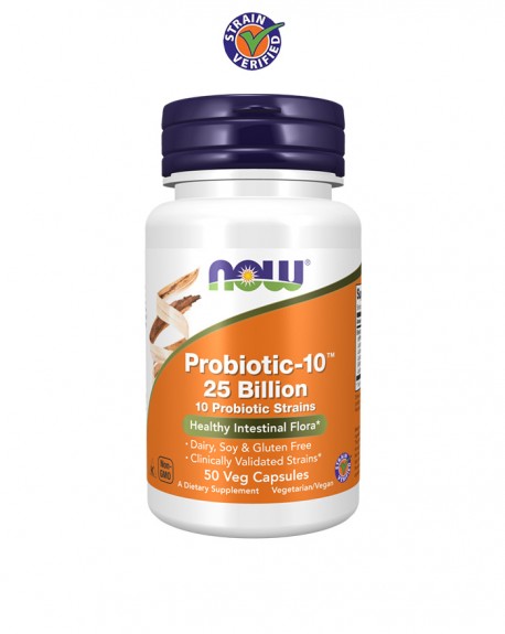 Probiotic 10 25 Billion - 50 Cápsulas Vegetais - Now