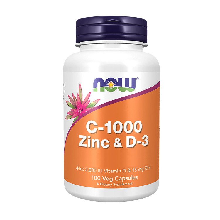 Vitamina C 1000 + Zinco + D3 - 100 Cápsulas - Now