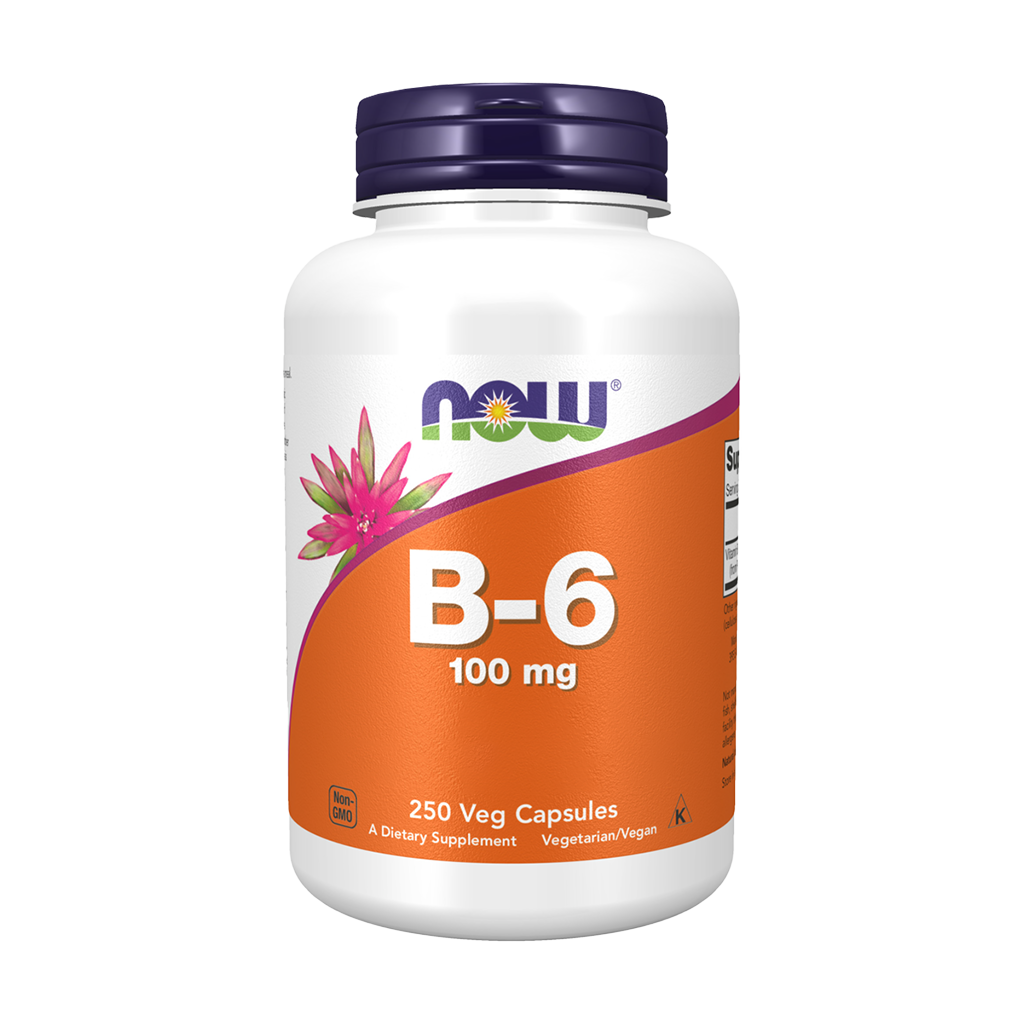 Vitamina B-6 - 100mg - 250 Cápsulas - Now