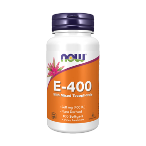 Vitamina E-400 - Natural (Mixed Tocopherols) - 100 Cápsulas Moles - Now