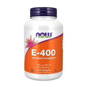 Vitamina E-400 - Natural (Mixed Tocopherols) - 250 Cápsulas Moles - Now
