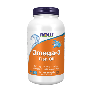 Ómega-3 - Molecularmente Destilada Óleo de Peixe - 200 Cápsulas Moles - Now
