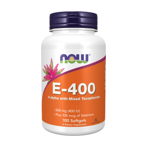 Vitamina E-400 IU + Selenium - 100 softgels - 100 Cápsulas Moles - Now