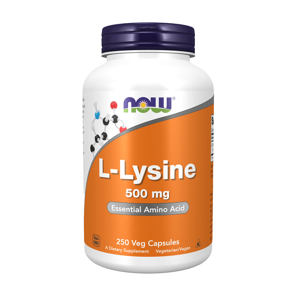 L-Lisina (L-Lisina Monohidrocloreto) 500 mg - 250 Cápsula - Now
