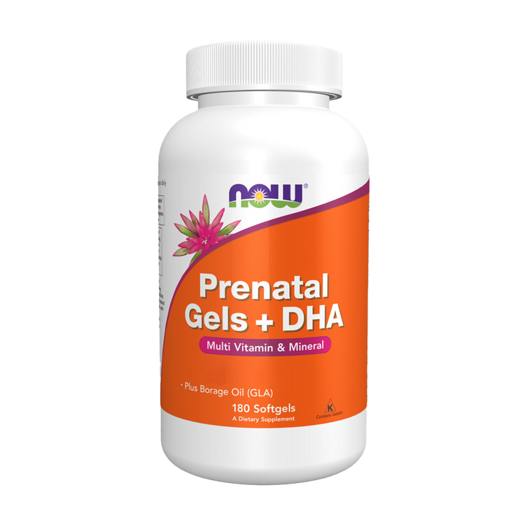 Prenatal Gels + DHA - 180 Cápsulas Moles - Now