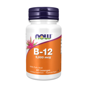 Vitamin B-12 with Folic Acid - 5000mcg - 60 lozenges - Now