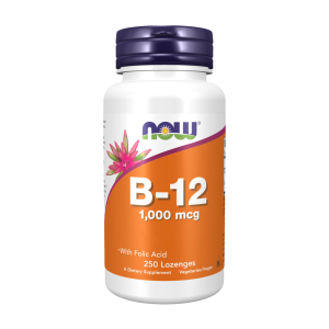 Vitamin B-12 with Folic Acid - 1000mcg - 250 lozenges - Now