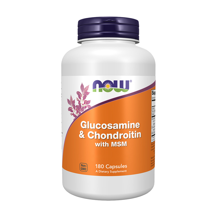 Glucosamina e Condroitina com MSM - 180 Cápsulas - Now