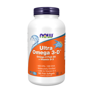 Ultra Omega 3-D with Vitamin D-3 - 180 Cápsulas Moles – Now