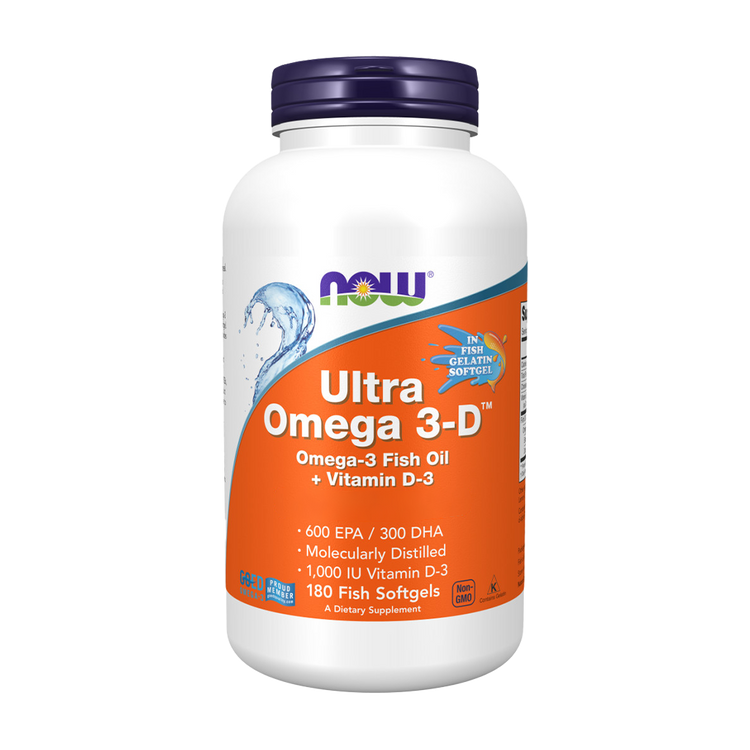 Ultra Omega 3-D with Vitamin D-3 - 180 Cápsulas Moles – Now