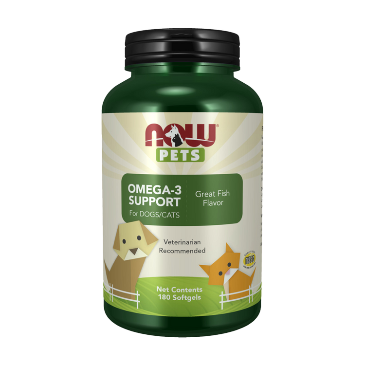 Pets, Omega-3 Support - 180 Cápsulas Moles - Now