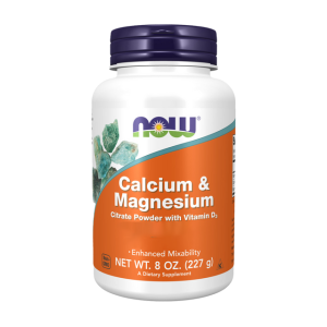 Calcium + Magnesium, Citrate Powder with Vitamin D3 - 227 grams - Now