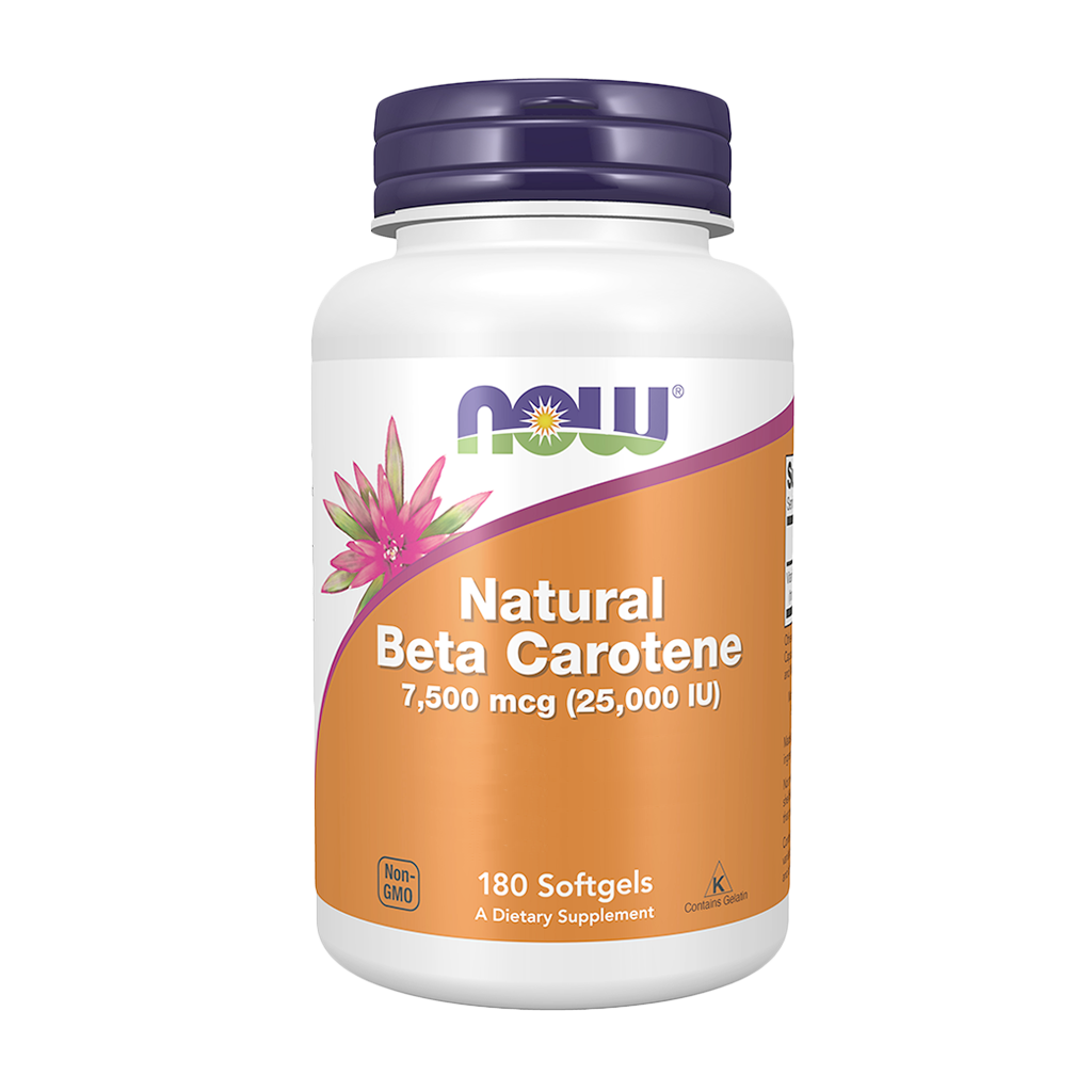 Beta Carotene Natural - 25 000 IU - 180 softgels - Now