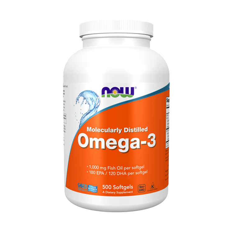Ómega-3 - Molecularmente Destilada -  500 Cápsulas Moles - Now