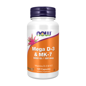 Mega D-3 + MK-7 - 120 Cápsulas - Now
