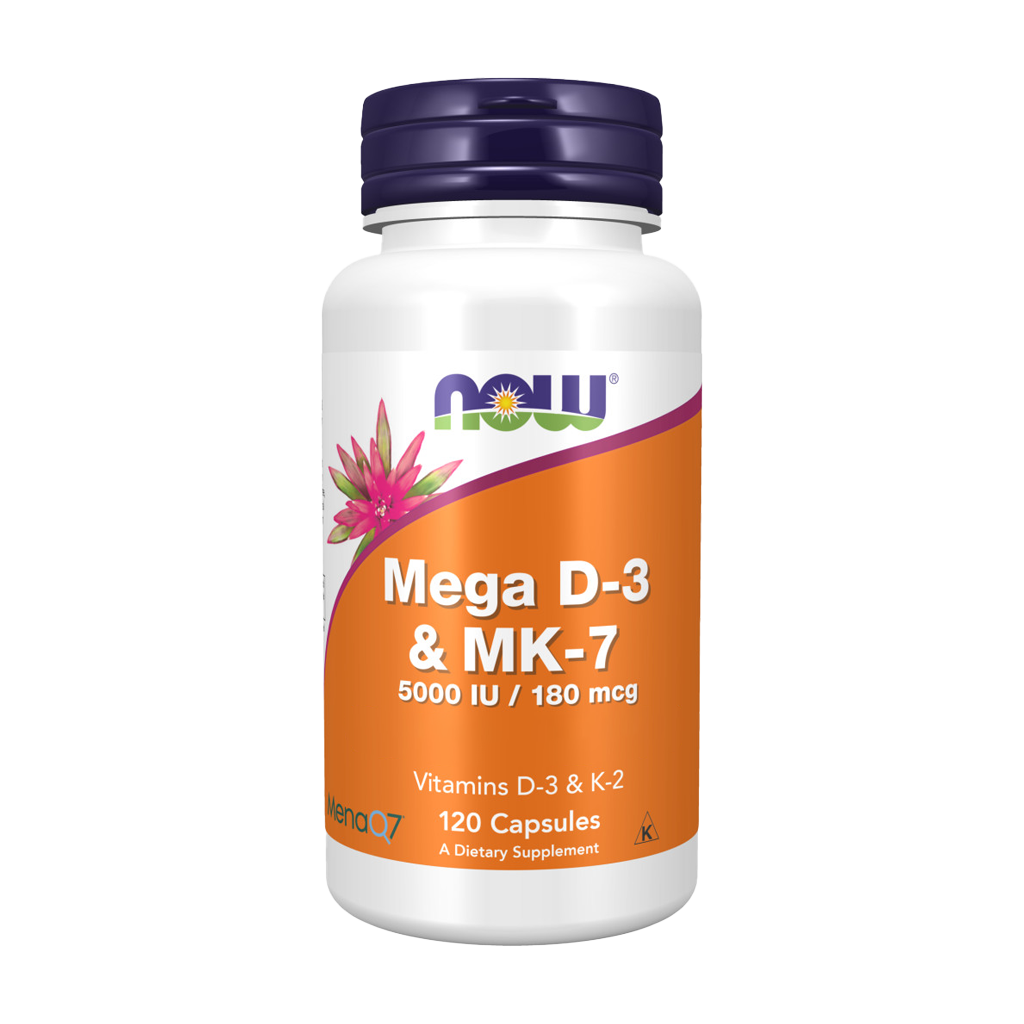 Mega D-3 + MK-7 - 120 Cápsulas - Now