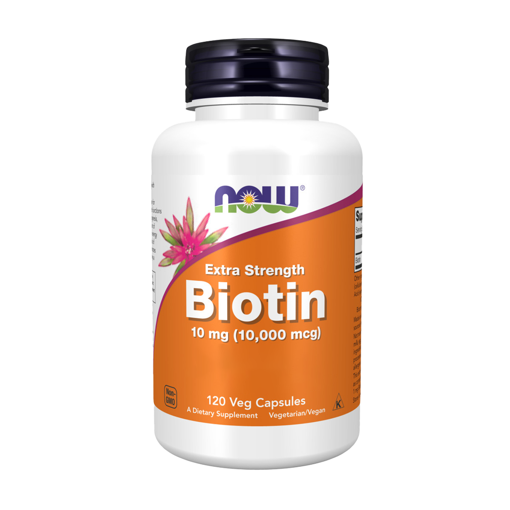 Biotina - 10mg Extra Strength - 120 Cápsulas - Now