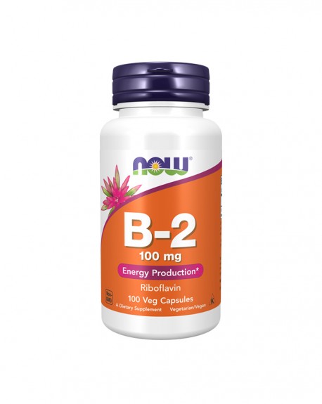 Vitamin B-2 100mg (riboflavina) - 100 Cápsulas Vegetais - Now