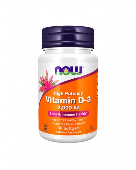 Vitamin D-3 2000 IU - 30 Cápulas Moles - Now