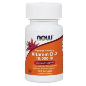 Vitamina D-3 10000 UI - 120 Cápulas Moles - Now