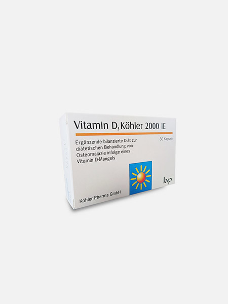 Vitamina D3 Kohler 2000 IE 60 cápsulas - KVP
