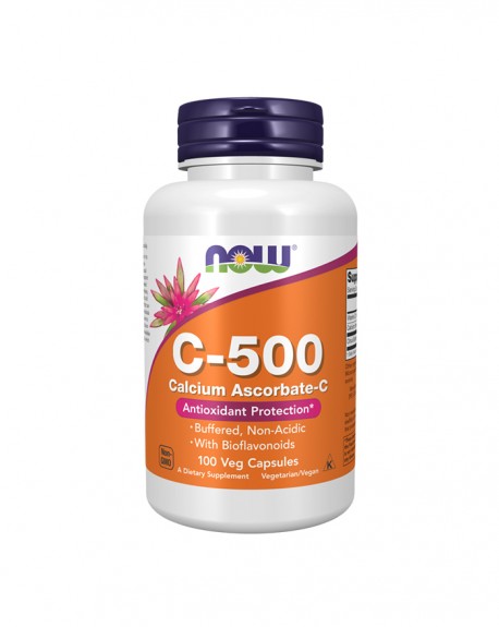 Vitamin C Calcium Ascorbate (não ácida) - 100 Comprimidos - NOW