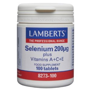 Selénio 200 mcg + Vitamina A+C+E 100 comprimidos - Lamberts