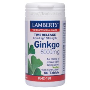 Ginkgo Biloba 6000 mg 180 comprimidos - Lamberts